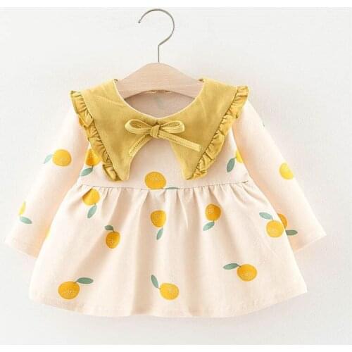 Baby Girl Summer Dresses Doll Collar Newborn Baby Girl Casual Cute Clothes Sundress Bowknot Toddler Kids Cotton Outfit