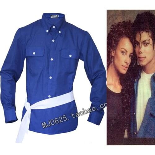 MJ Michael Jackson the way you make me feel blue shirt proformance collection