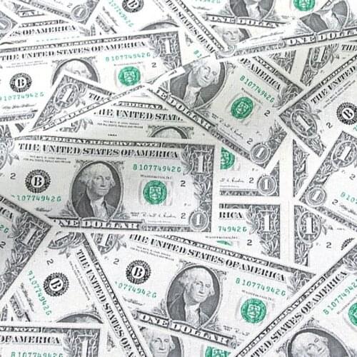 Cartoon US Dollar Design Cotton Fabric for Home Textile Cushion Cover Sewing Quilting Handmade Patchwork DIY Needlework Material