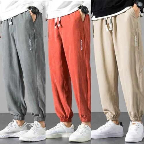 Mens Casual Loose Tracksuit Sports Solid Male Gym Trouser Joggers Sweat Casual Cargo Pants Pantalones De Hombre