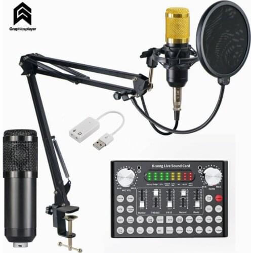 Microphone Set Bracket Interface Type Bluetooth External USB Sound Card Webcast Live Streamer Broadcast Audio Card Channels