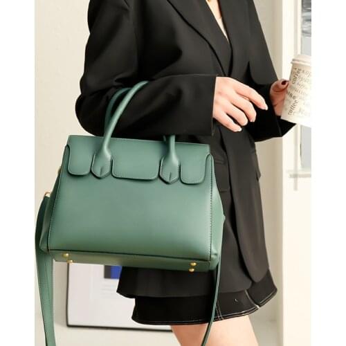 Lady OL businese novelty elegant luxury designer black top-handle handbag for women pu leather daily commuting shoulder bag