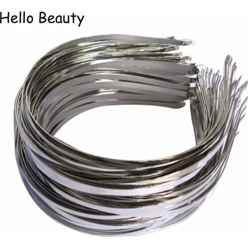 100 Pieces Wholesale 5mm Metal Hair Hoops Silver Color Plain Hairbands Headbands For Girls Kids Women DIY Hair Accessories