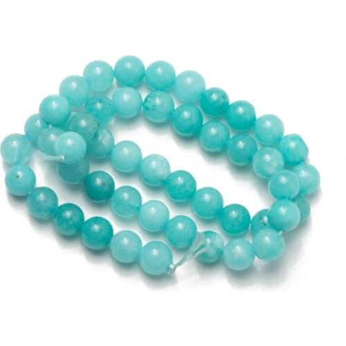 Wholesale 8mm Natural Stone Amazonite Round Loose Beads Needlework for Jewelry Making DIY Bracelet Necklaces