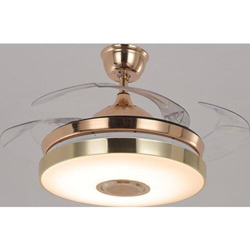 YEELED Light 42" Invisible Ceiling Fan with Remote 3-Color Light and 3 Speed Fandelier for Indoor Living Room Dining Bedroom