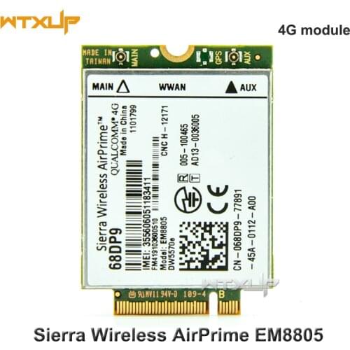Unlocked Sierra Wireless AirPrime EM8805 DW5570e 68DP9 C26 WWAN 4G Card LTE HSPA+ NGFF Module For DELL E7250 Venue 8 Pro/11 pro