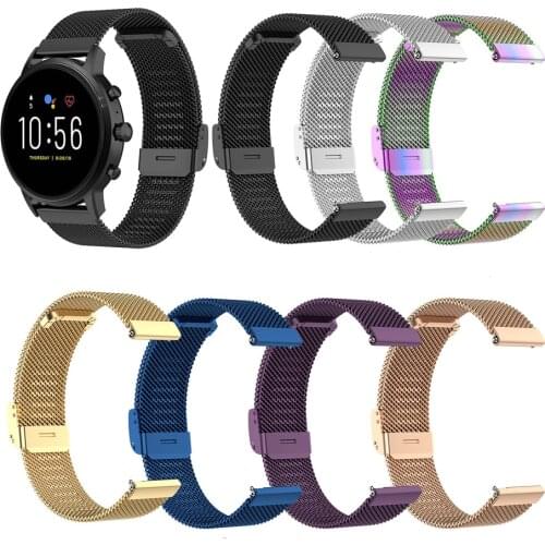 Stainless Steel Watch Band Mesh Strap for Fossil Hybrid Smartwatch HR Watch Strap Metal Wristwatches Band for Amazfit GTR 47mm