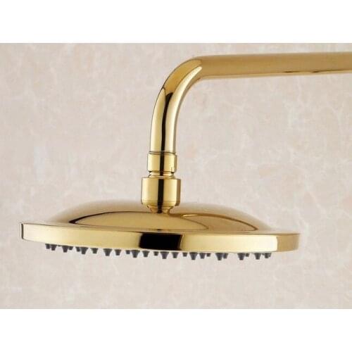Luxury Gold Color Brass Rainfall Shower Head Top Over Head Bathroom Shower Sprayer Rainfall Shower Heads Lsh046