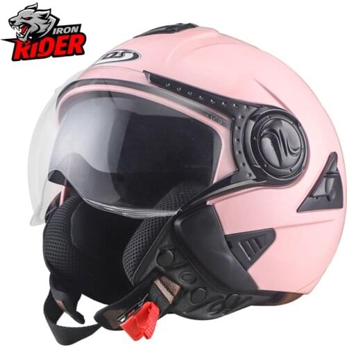 NEW Motorcycle Helmet Double Lens Casco Moto Open Face Scooter Helmet Motorbike Racing Helmet Casco Vintage Helmet For