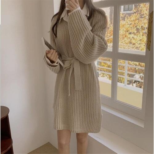 New Overszie Women Sweater 2 Piece Sets Womens Elegnat Knitted Suits Pullover Female Knitting Sweaters Long Sleeve Outerwear