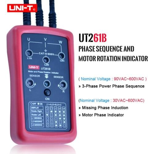 UNI-T UT261B Phase Sequence and Motor Rotation Indicators Tester Meters New Electronic