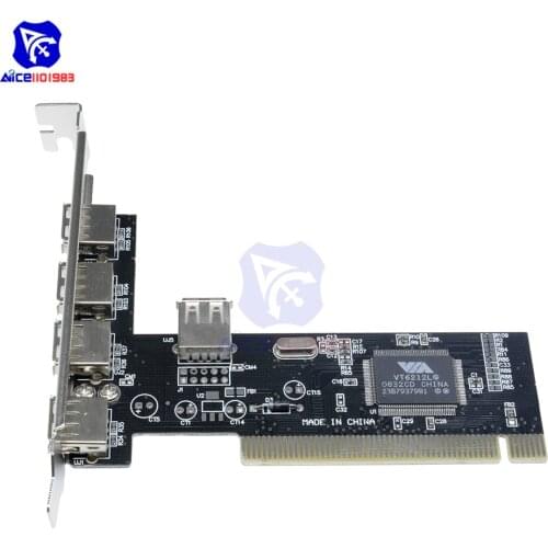 High Speed 480Mbps 5 Port USB 2.0 PCI Hub Card Controller Adapter Module