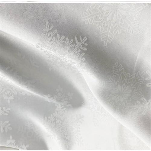 CF980 Solid White Snowflakes Jacquard Brocade Stain Fabric/Cushion/Curtain/Christmas Decoration Fabrics/DIY Sewing Materials