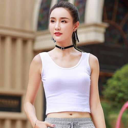 Women T-Shirts Spring Autumn Tops Tees Slim Solid color sleeveless O-neck Sexy T-Shirts short Women 1010