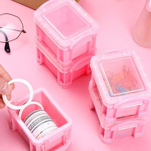 1pcs Portable Jewelry Box Pink Cosmetic Storage Box Plastic Waterproof Multi Purpose Women