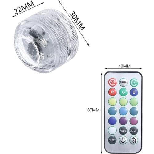 10pcs Submersible LED Lights Waterproof RGB Underwater Light Hot Tub Pond Pool Bathtub Aquarium Party Vase Decor Lighting