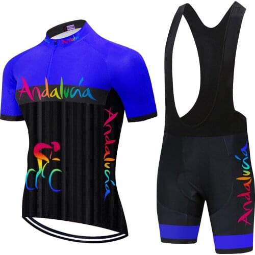 2021 TEAM Spain Andalucia Cycling Clothing Set 20D Shorts Bike Jersey Ropa Ciclismo Mens Bicycling Maillot Culotte Clothing