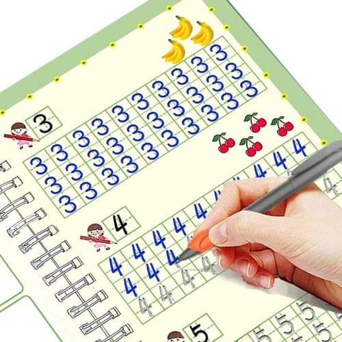2021 Magic Writing Paste 3D Copybook For Calligraphy Numbers 0-100 Handwriting Textbook Learning Math Book Writing For Kids Toys