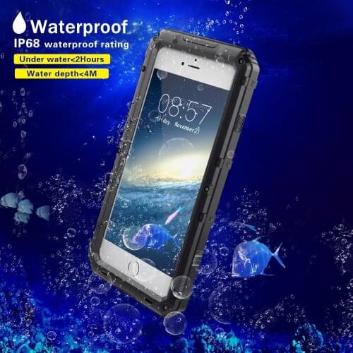 3 Proofings Armor Case For iphone X 8 Metal Aluminum Dirt Shock Waterproof IP68 Case For iPhone 6 6s 7 8 Plus Heavy Rugged Cover