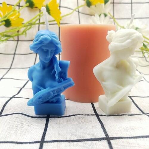 3d Baking Tools Candle Silicone Mold Mythical Character Qin Female Candle Making Kit Clay Mold Plaster Mold Home Decorations