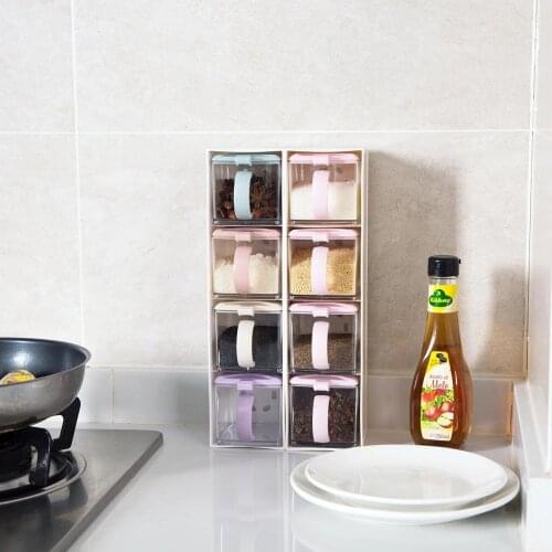 4Pcs Seasoning Box Jar Spice Rack Salt and Pepper Container Kitchen Spice Jars Boxes Cruet Seasoning Bottles Pot BBQ