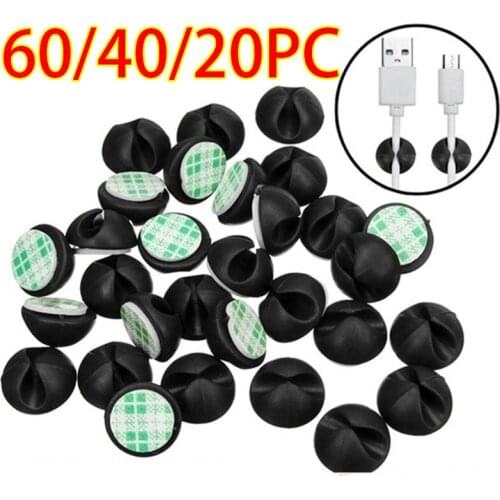 60/40/20 Pcs/set Car Desk Wall USB Wire Cable Line Fastener Clip Clips Holders Organizer Retainer Clamp Clamps Tie Lines Fixed