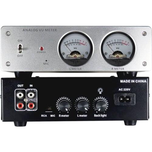 AC 220V VU Meter Stereo Audio Amplifier Board Level Indicator Voice Control Backlight Brightness Adjustable HIFI Speaker System