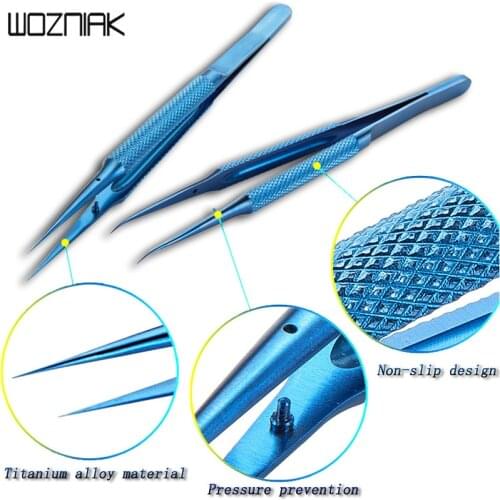 Anti-magnetic Titanium Microsurgical Straight Curved Tweezers Anti-corrosion with 0.15mm Fine Tip Nipper Maintenance Repair Tool