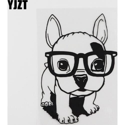 YJZT 10.9CMX15.8CM Cartoon Dogs Pets Puppy Decal Vinyl Car Sticker Black/Silver 8A-0008