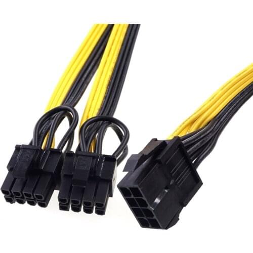 20pcs ATX PSU CPU EPS12V 8 pin Female to Dual 8 Pin (6+2) PCI-E Video Card Graphics Male Power Cable Adapter PCI Express 20 cm