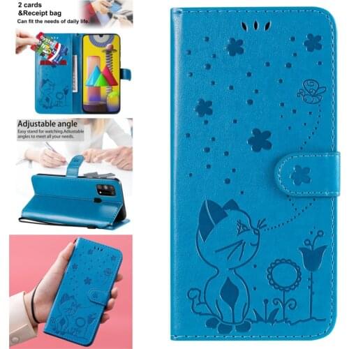 Telephone Mobile Cases For case Samsung M11 EU Green PU Leather Flipe Pouch Cover Back Galaxy ajax M31 M31S M51 M30S M01 Csse