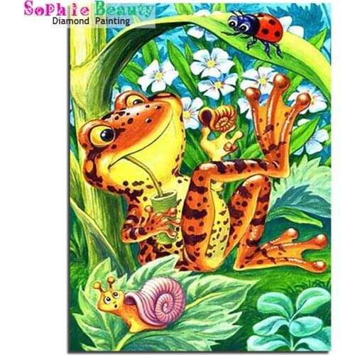 Diy Diamond Painting Cross Stitch Frog Mosaic Decorations For Home Diamond Embroidery Animal Handmade Gift Wall Stickers 20A087
