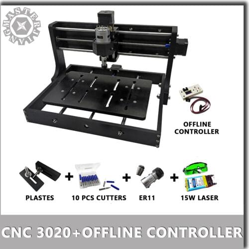 DIY CNC 3020 Upgraded Engraving Machine Wood Router Cutter Laser Engraver Use With GRBL Control with offline controller
