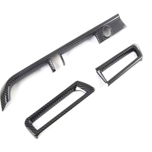 For KIA K5 2020 Car Dashboard Central Console Air Vent Trim ABS Carbon Fiber Style Styling Moldings 3pcs