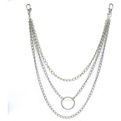 Women Man Key Chain Punk Trousers Jeans Rock Trousers Key Ring New Multilayer Chains Street Pant