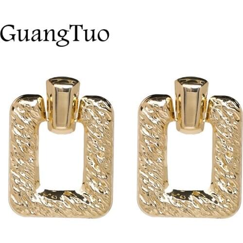 EK2193 Gold Color Big Earrings for Women Vintage Texture Earrings Statement Geometric Earrings Fashion Jewelry Girl Gift