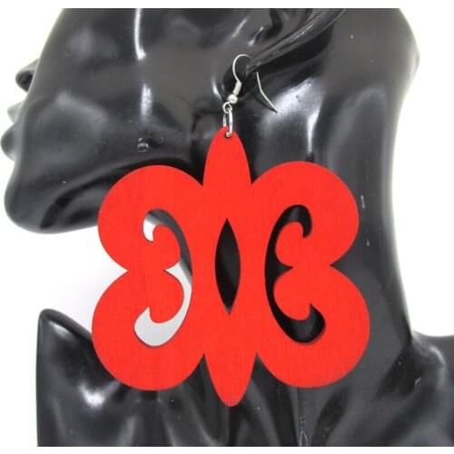 Hot Sale!! Adinkra Wood Earrings can mixed 2 colors
