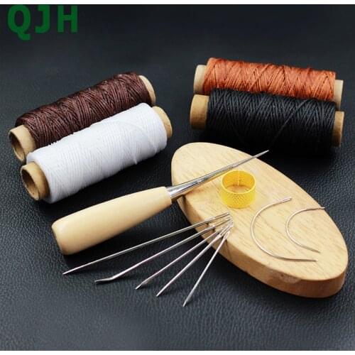 Bookbinding Leather Stitching Tools Sewing Special Needles Awl 150D Wax Line DIY Hand Sewing Special Tool Accessories