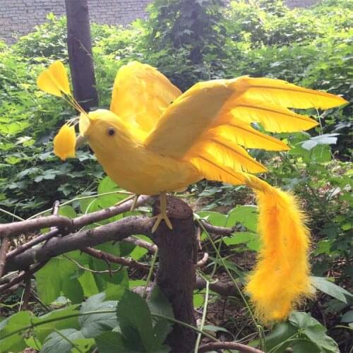 About 58cm creative simulation Phoenix bird model foam & furs yellow long-tail bird doll gift 1805
