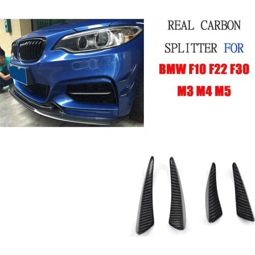 M3 M4 Real Carbon Fiber Bumper Side Shark Fins Canards For BMW E46 E90 E87 F10 F22 F30 F87 G30