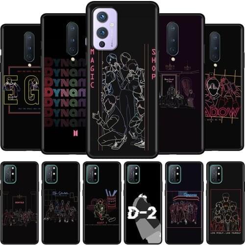 Phone Case For OnePlus 8t 8 N10 7 7t Pro Nord N200 CE 2 N100 9 9R Z Bumper Black Fundas Soft Bumper BTSS Boy with luv line art