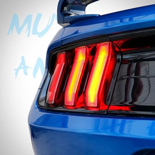 QHCP Car Tail Lamps Cover Smoked Black Rear Lights Hood Stickers Transparent PC Injection Molded 6Pcs For Ford Mustang 2018-2020