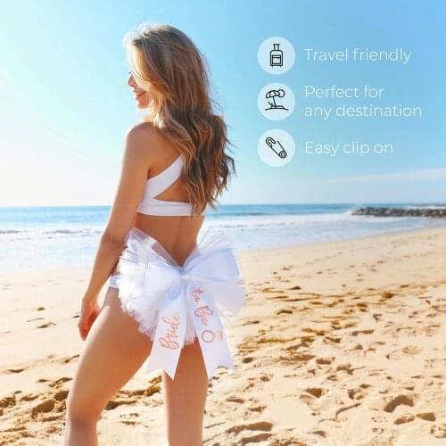 New Fashion Bachelorette Party Beach Bikini Top Dress Removable Small Trailing Tail Bridal Shower Party Favor Bachelorette