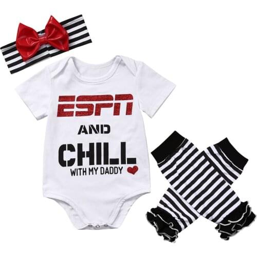 0-18M Newborn Baby Girl Clothes Funny Letter Print Bodysuit Romper Jumpsuit Headband Outfit Clothes
