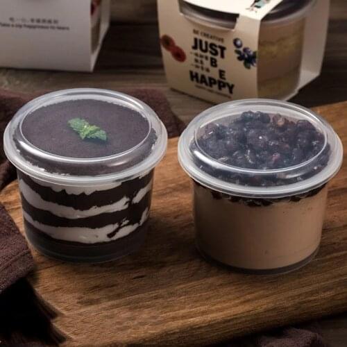 25pcs Disposable Mousse Dessert cup Pudding Cup Plastic lid jelly Bowl Dessert yogurt small box home party Wedding baking tools