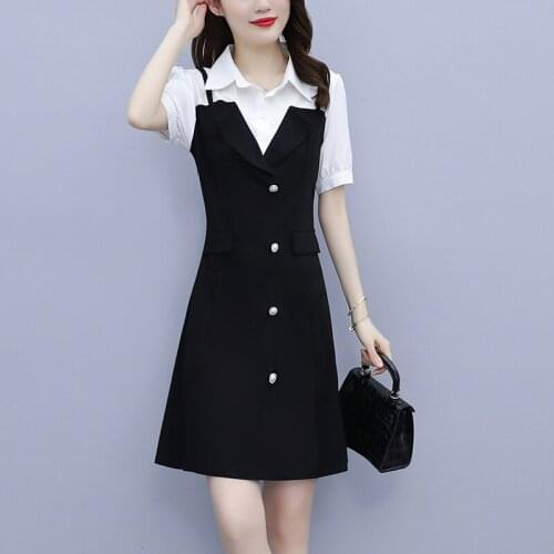 Womens Business loose summer dress plus size L-5XL fat XXL XXXL 3XL XXXXL 4XL XXXXXL 100KG woman office ladies work wear dresses
