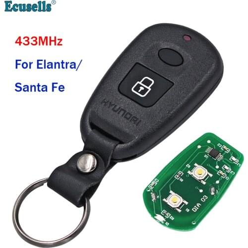 Remote Car Key Control Fob 2 Button 433Mhz for Hyundai Old Elantra Santa Fe 2001 2002 2003