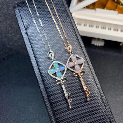 The Best engagement Gift New Design Opal Pendant Fahsion Natural Opal Necklace 925 sterling silver For men or women