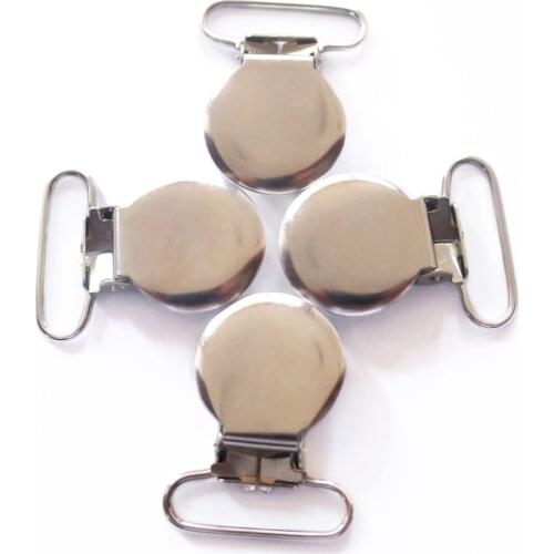 Sutoyue Free shipping 280pcs Round Top Metal Sliver Suspender Clips Wholesale Suspender Clips Pacifier Clip for Baby Dummy Clips