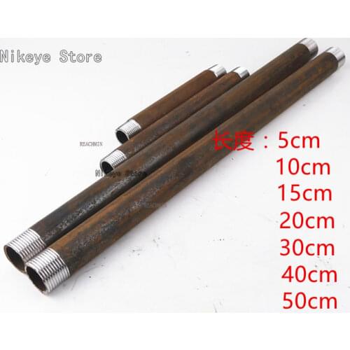 1/2" DN15 Malleable Iron Threaded Pipe For DIY Flange Fittings Furniture Bracket 5/10/15/20/25/30cm 3/4" DN20